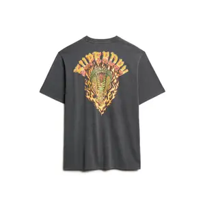 Luźny, wzorzysty T-shirt Superdry Biker Rock image-3