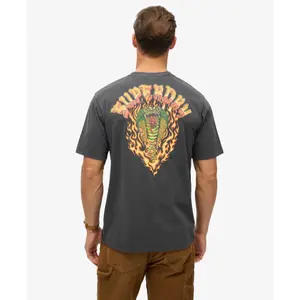 Luźny, wzorzysty T-shirt Superdry Biker Rock image-4