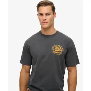 Luźny, wzorzysty T-shirt Superdry Biker Rock image-5