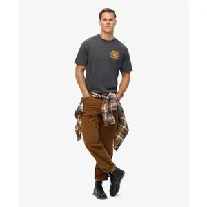 Luźny, wzorzysty T-shirt Superdry Biker Rock image-2