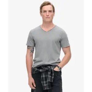 T-Shirt mit V-Ausschnitt und offenen Kanten Superdry image-1