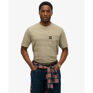 T-Shirt mit Brusttasche und gestreift Superdry image-1