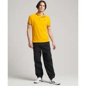 Polo de algodón orgánico con ribetes Superdry image-0