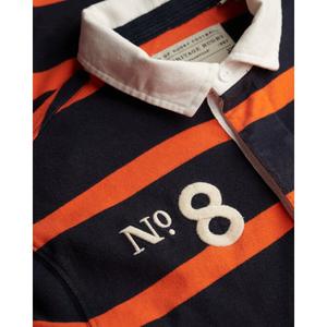 Polo a maniche lunghe doppio emblema a righe Superdry Rugby image-1