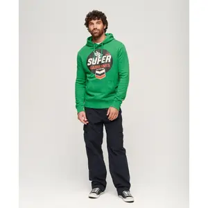Hooded sweatshirt with logo and design Superdry image-2