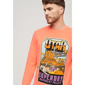 Løstsiddende fluorescerende sweatshirt Superdry Travel image-1