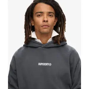 Oversized hoodie with pattern and micro logo Superdry image-4