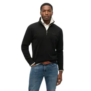 Sudadera con cuello cremallera Superdry Essential Logo Henley image-1