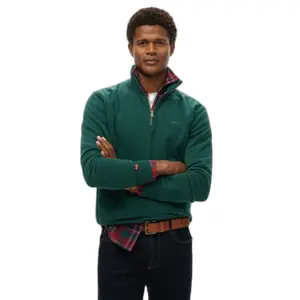 Sudadera con cuello cremallera Superdry Essential Logo Henley image-1