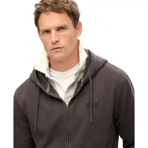 Faded zip-up hoodie with logo Superdry Essential image-4