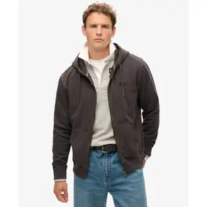 Faded zip-up hoodie with logo Superdry Essential image-1