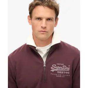 Felpa classica con collo zip e motivo Superdry image-4