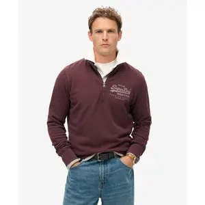 Felpa classica con collo zip e motivo Superdry image-2