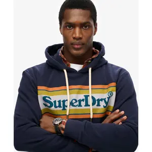 Felpa con cappuccio a righe con logo Superdry Venue image-2