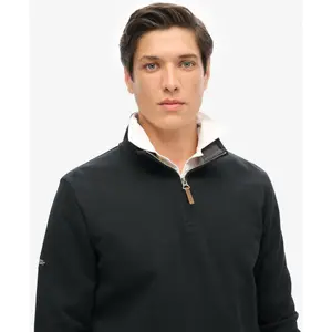 Sudadera de piqué con cuello zip Superdry Core image-4