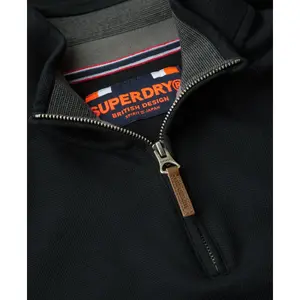 Sudadera de piqué con cuello zip Superdry Core image-5