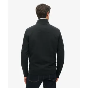 Sudadera de piqué con cuello zip Superdry Core image-3