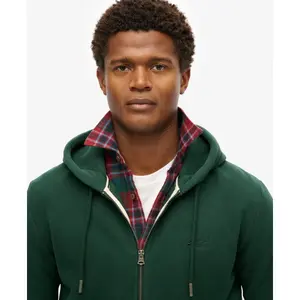 Sudadera con capucha y cremallera con logo essential Superdry image-4