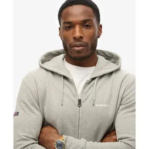 Plain zip-up hoodie Superdry image-4