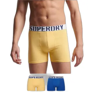 Calções boxer em algodão orgânico Superdry Dual Logo (x2) image-1
