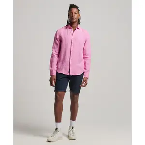 Camisa casual de manga comprida em linho Superdry image-1