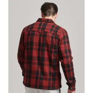 Kariertes Überhemd mit Reißverschluss aus Wolle und Wollhautfutter Superdry image-2