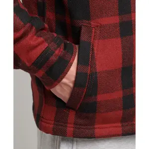 Kariertes Überhemd mit Reißverschluss aus Wolle und Wollhautfutter Superdry image-4