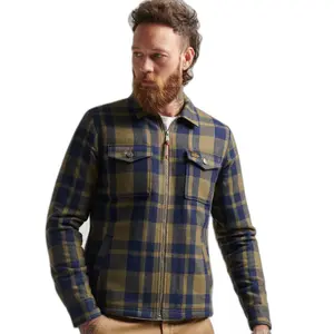 Überhemd mit Reißverschluss aus karierter Wolle und Innenfutter aus Wollfell Superdry image-1