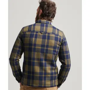 Überhemd mit Reißverschluss aus karierter Wolle und Innenfutter aus Wollfell Superdry image-2