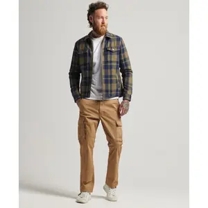 Überhemd mit Reißverschluss aus karierter Wolle und Innenfutter aus Wollfell Superdry image-0