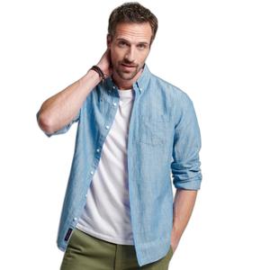 Button-down overhemd van linnen en biologisch katoen Superdry Studios image-1