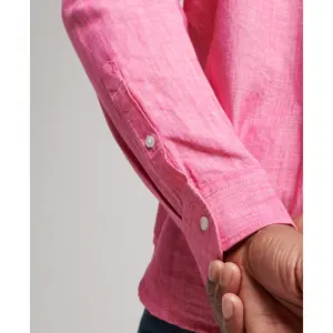 Camisa com botões em linho orgânico e algodão Superdry Studios image-6