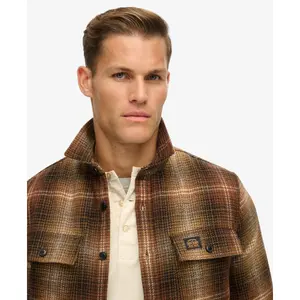 Rutig zip-tröja i ull med fleecefoder Superdry image-2