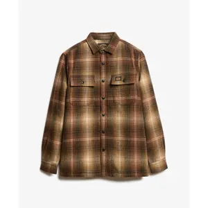 Rutig zip-tröja i ull med fleecefoder Superdry image-4