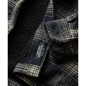 Rutig zip-tröja i ull med fleecefoder Superdry image-5