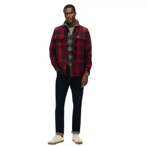 Rutig zip-tröja i ull med fleecefoder Superdry image-1