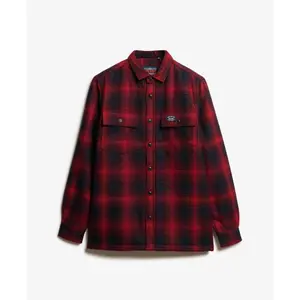 Rutig zip-tröja i ull med fleecefoder Superdry