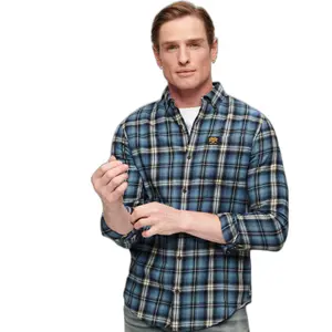 Long-sleeved lumberjack shirt in organic cotton Superdry image-0