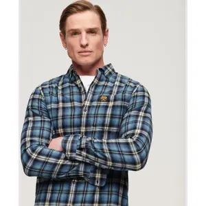 Long-sleeved lumberjack shirt in organic cotton Superdry image-1