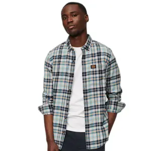 Long-sleeved lumberjack shirt in organic cotton Superdry image-0