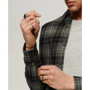 Long-sleeved lumberjack shirt in organic cotton Superdry image-4