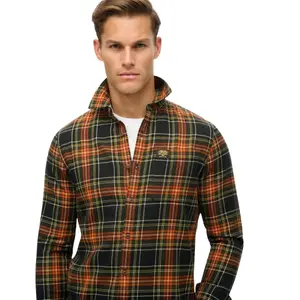 Camisa de xadrez de manga longa em algodão Superdry image-4