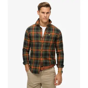 Camisa de xadrez de manga longa em algodão Superdry image-1