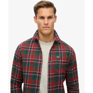 Long sleeve checked cotton shirt Superdry image-4