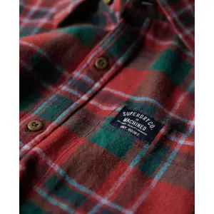 Long sleeve checked cotton shirt Superdry image-5
