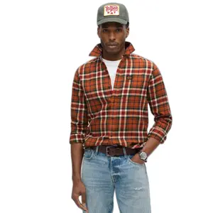 Camisa de manga longa de lenhador em algodão Superdry image-1