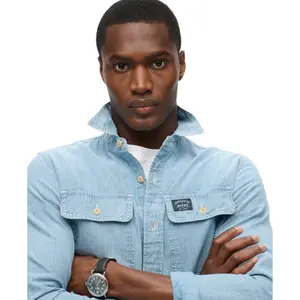 Long-sleeved cotton shirt Superdry image-4