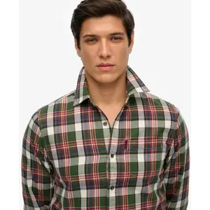 Chemise à carreaux manches longues en coton Superdry Vintage image-4