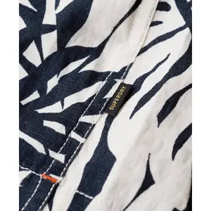 Printed linen open-collar shirt Superdry image-6