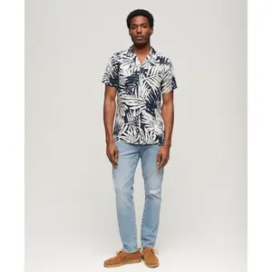 Printed linen open-collar shirt Superdry image-2